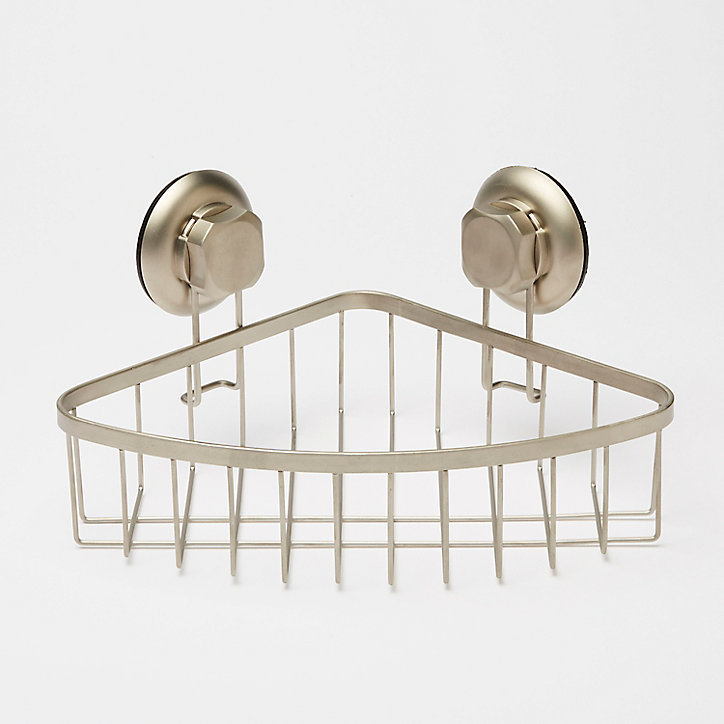 Panier d'angle Tenno avec ventouse pour douche acier chromé et ABS GoodHome
