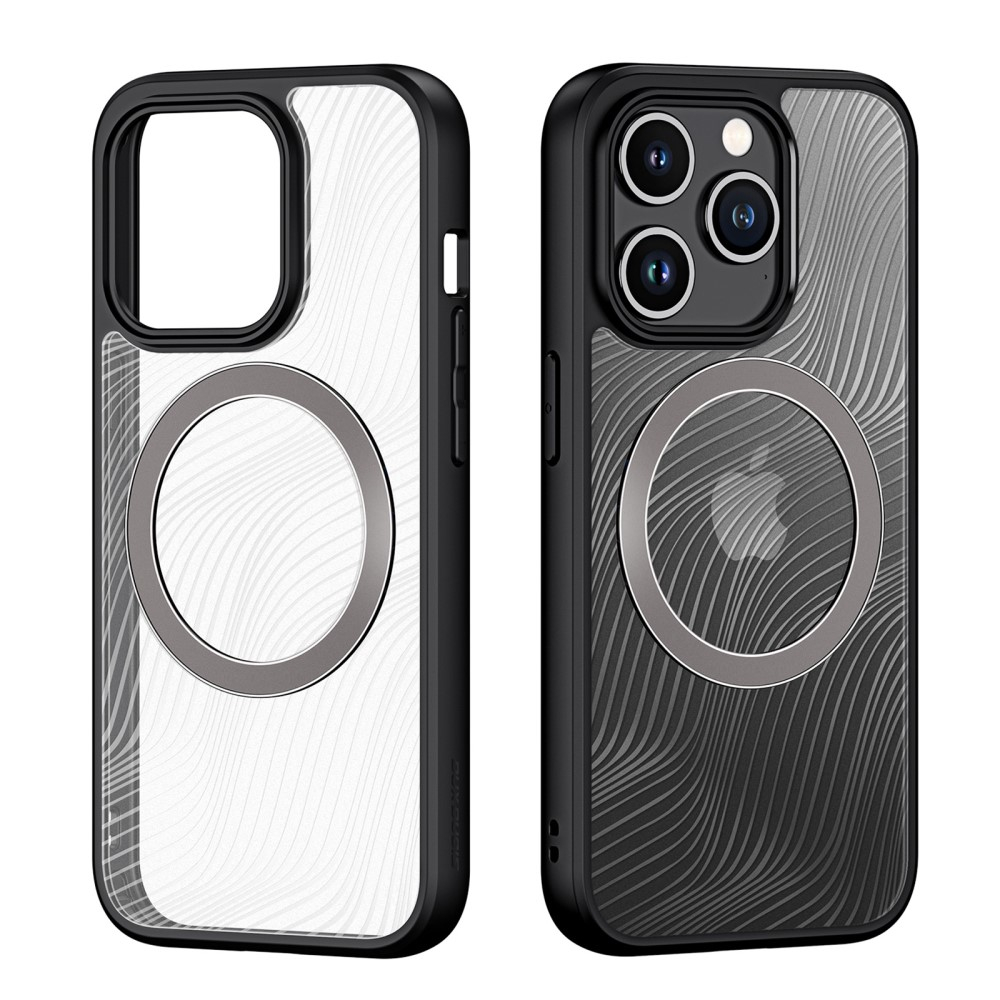 iPhone 15 Pro MagSafe Hybrid Hardcase Hülle TPU Bumper   Kunststoff Rückseite mit Kameraschutz - Schwarz / Transparent