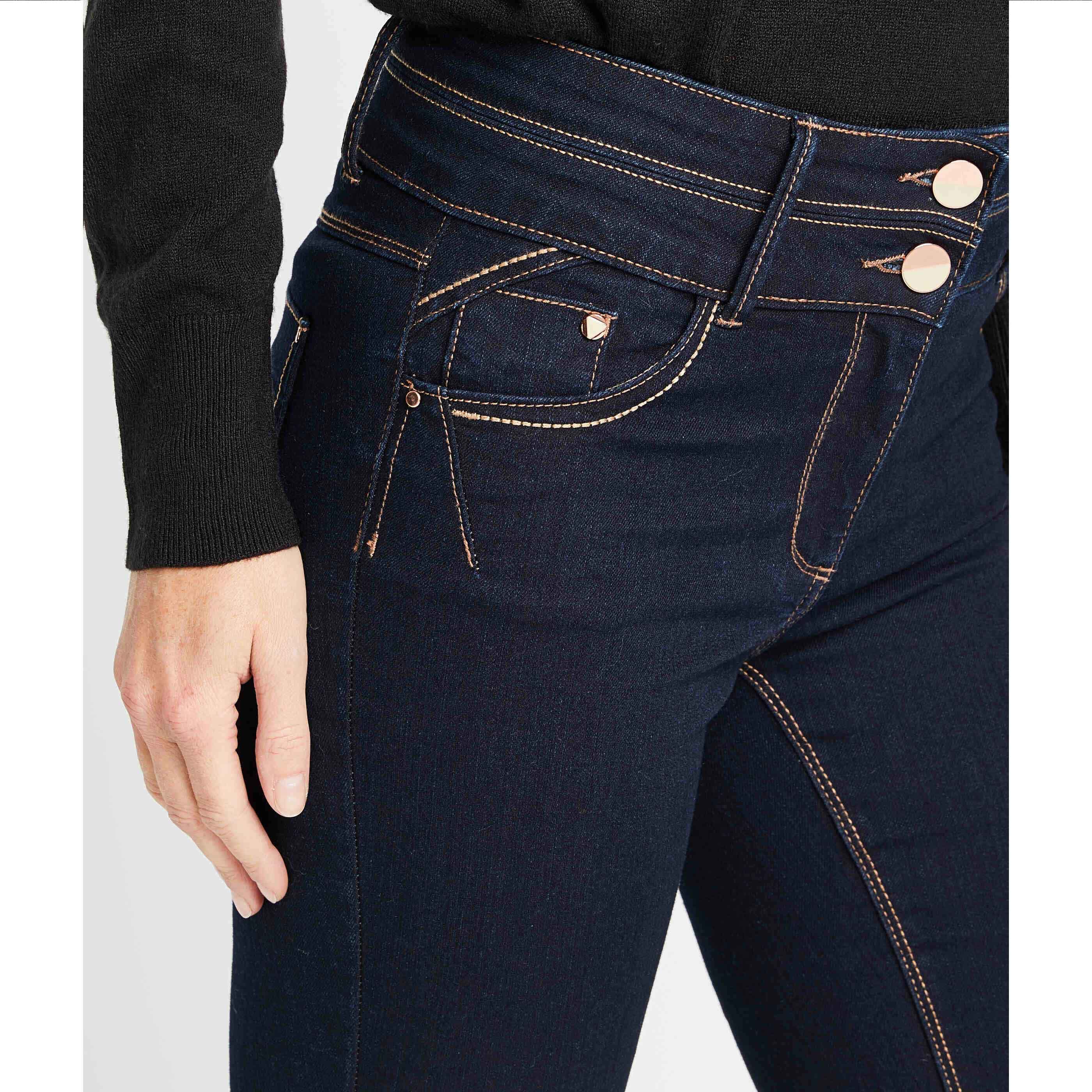 Jean slim taille haute MILAN femme - BLUE BLACK