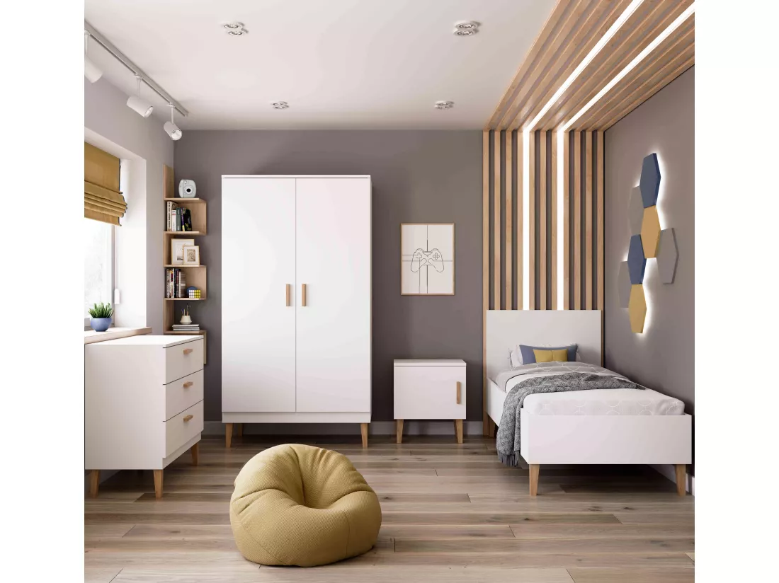 Armoire 2 portes Kubi - Blanc