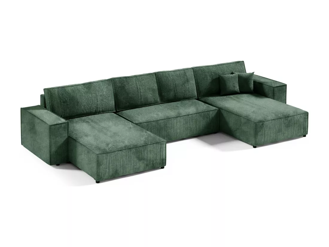 Canapé d'angle convertible MILLE U Verte