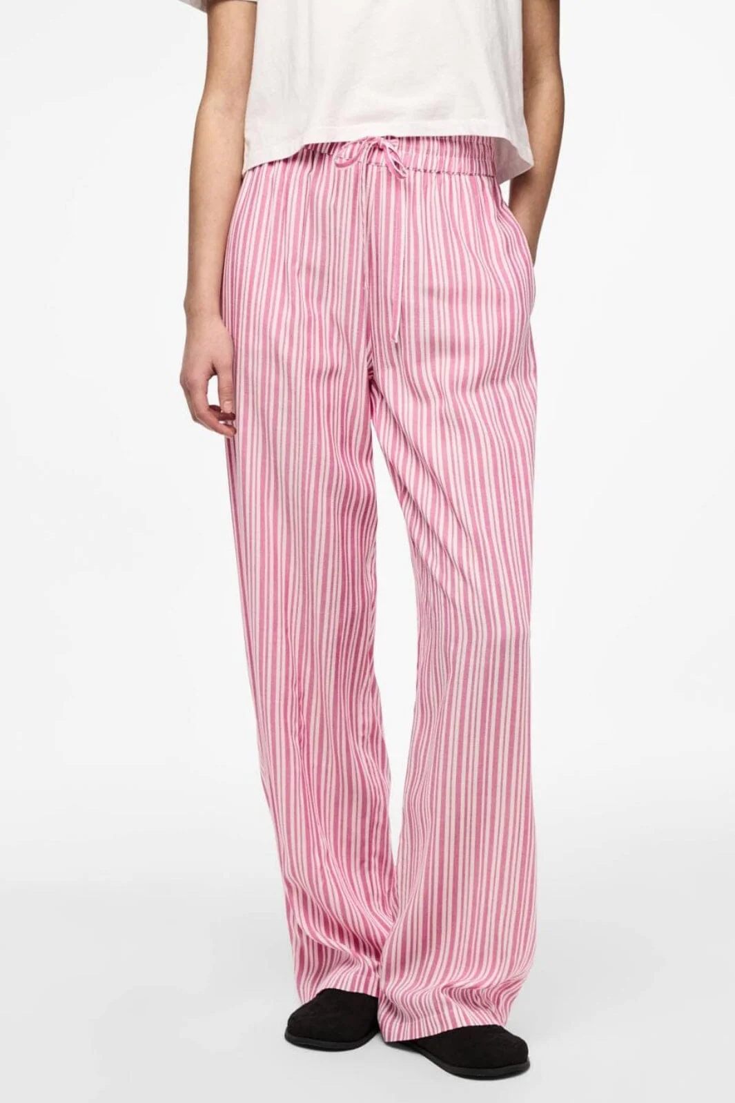Pieces Pcalvina Pants 4472395 ibis rose cloud dancer