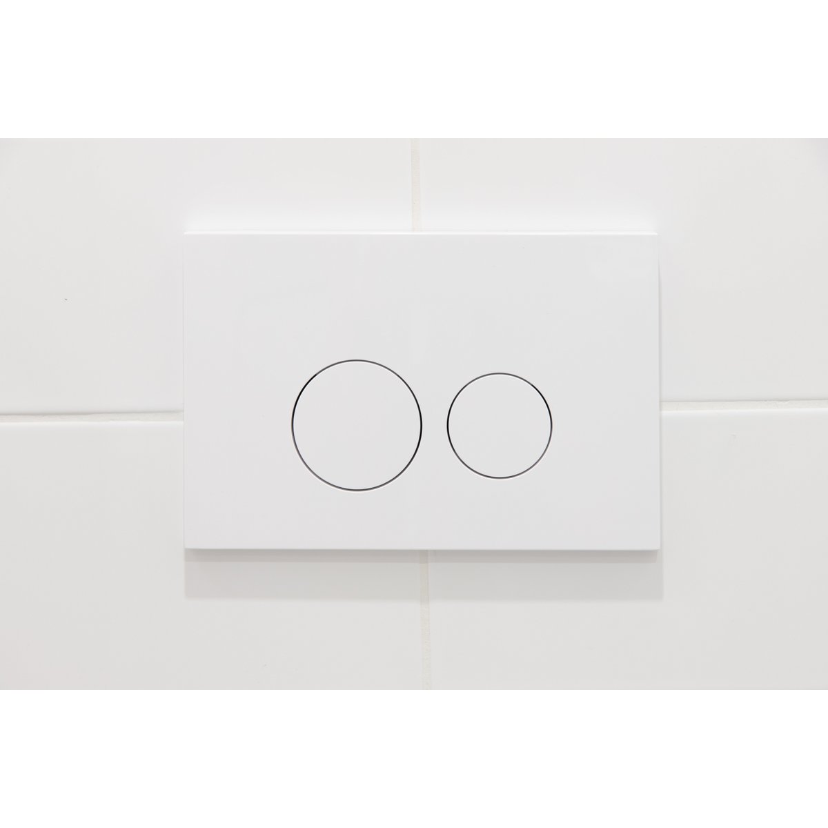 Qeramiq Push kunststof drukplaat glans wit met ronde knoppen voor o.a. UP320 inbouwreservoir