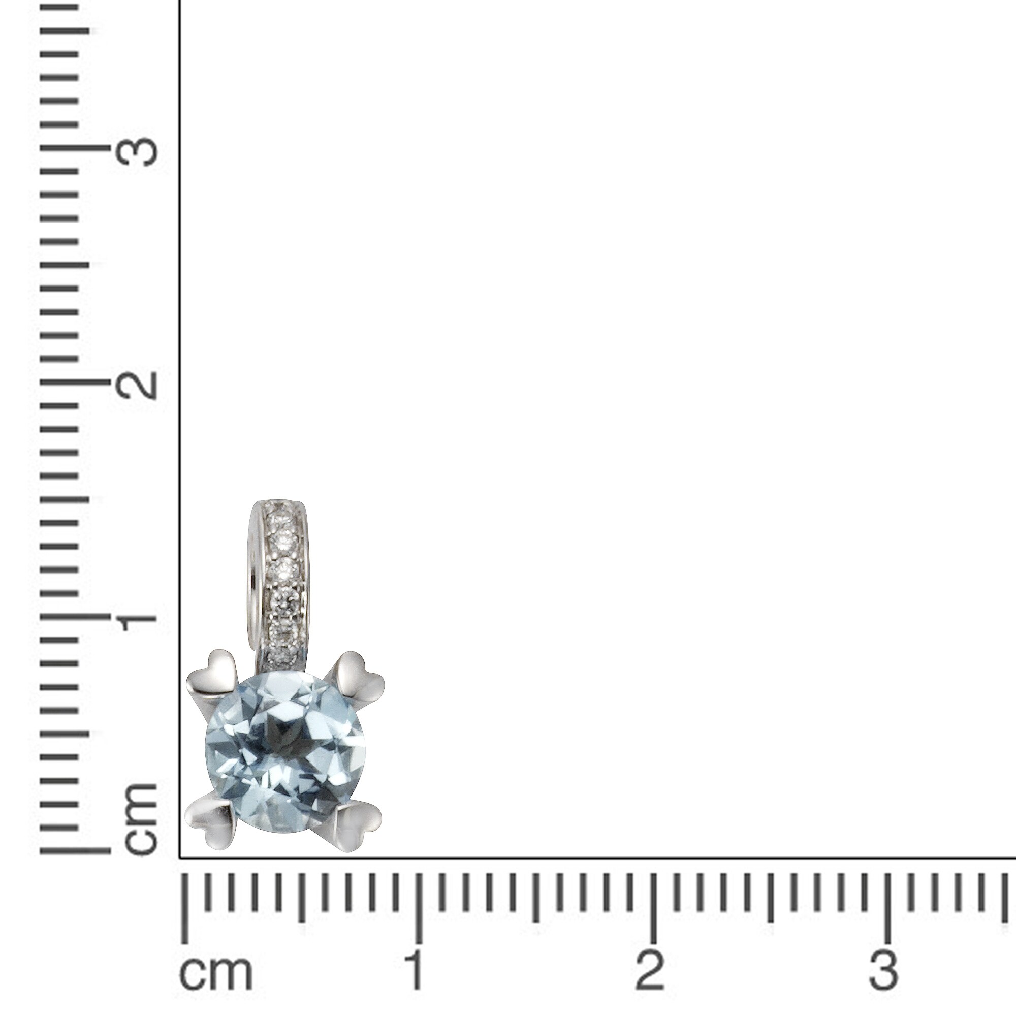 Orolino Anhänger Gold 585 mit Blautopas (beh.) und 7 Brillanten zus. 0,07ct.