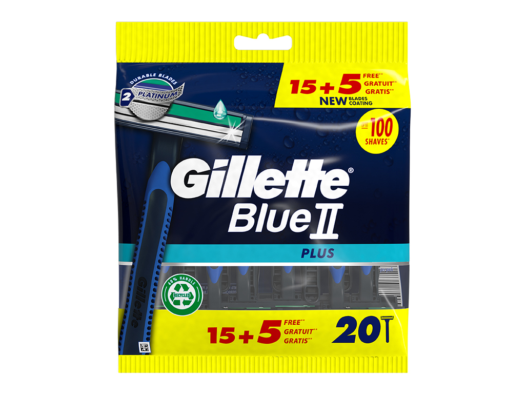 MÁQUINA DE BARBEAR DESCARTÁVEL BLUEII PLUS GILLETTE 20 UN