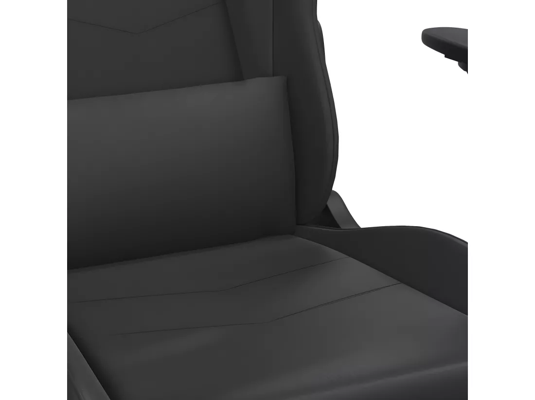 Chaise de jeu de massage avec repose-pied Noir Similicuir