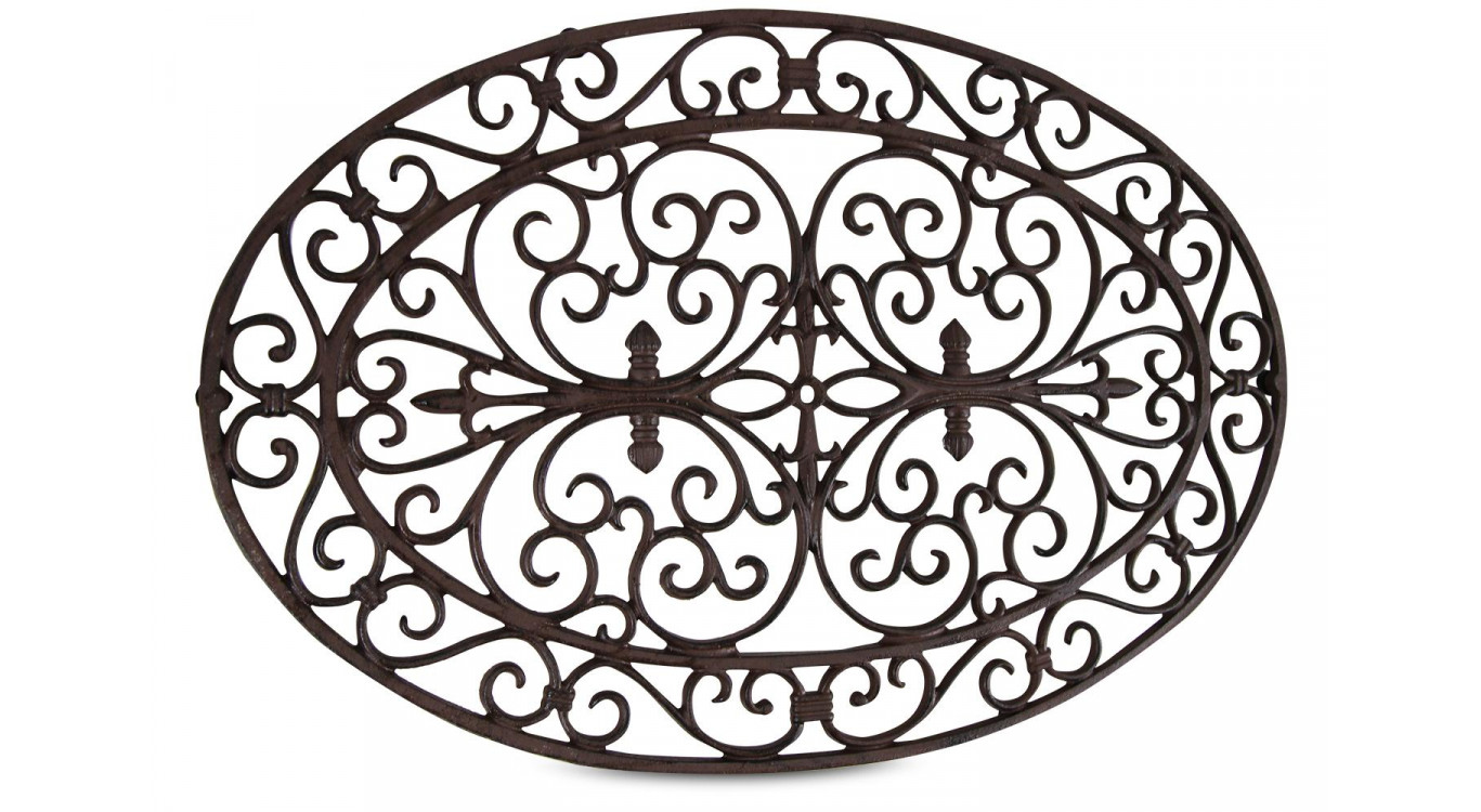 Paillasson ovale fonte marron 73,5x48x2cm