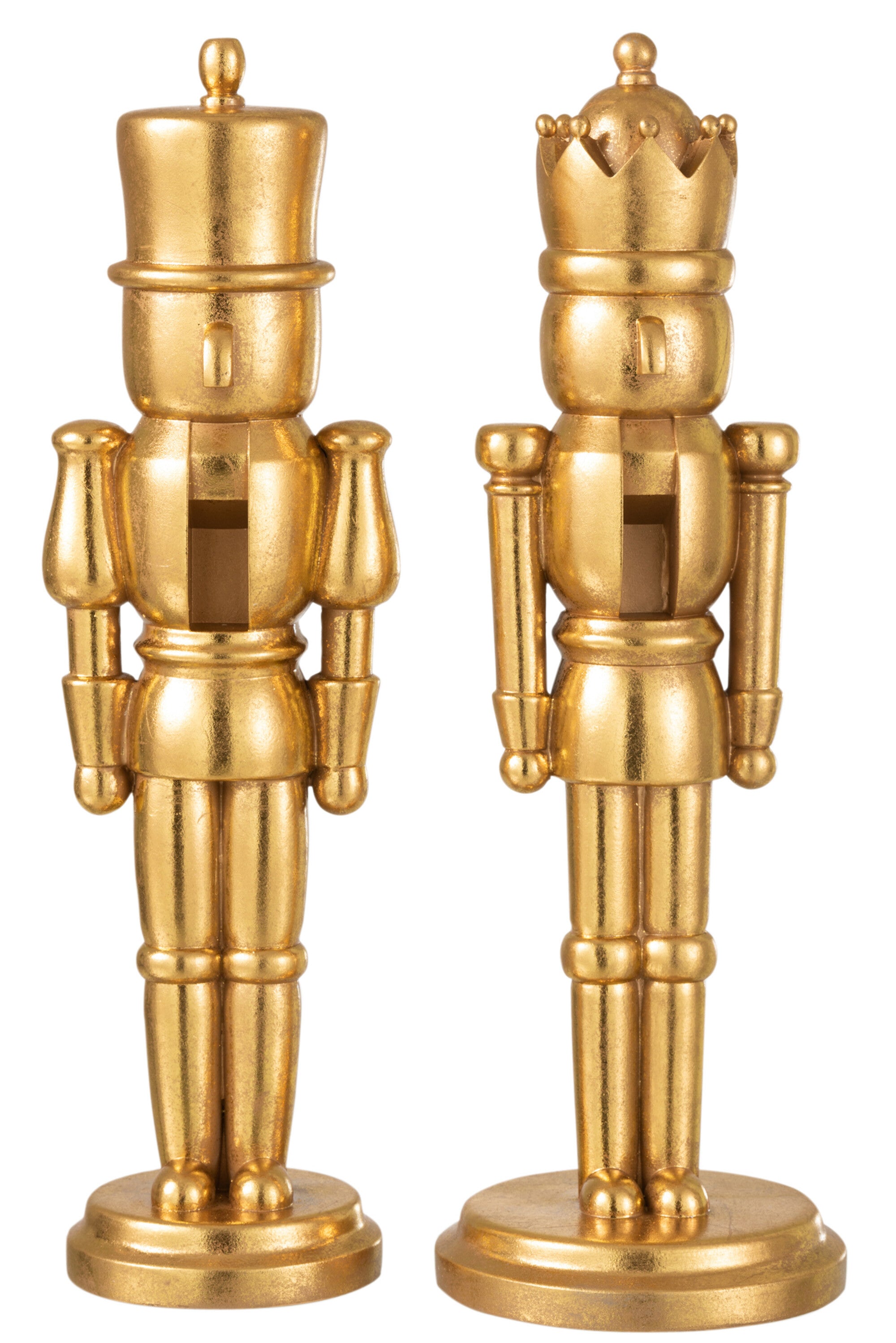 J-Line figuur Notenkraker - polyresin - goud - large - 2 stu