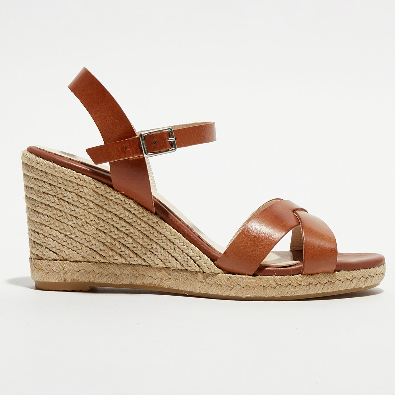 Jonak Espadrilles compensées en Cuir  marron - Talon 6.5 cm