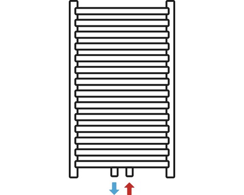 Rotheigner CLASSIC-M badkamerradiator 1810 x 600 mm zwart mat met middenaansluiting