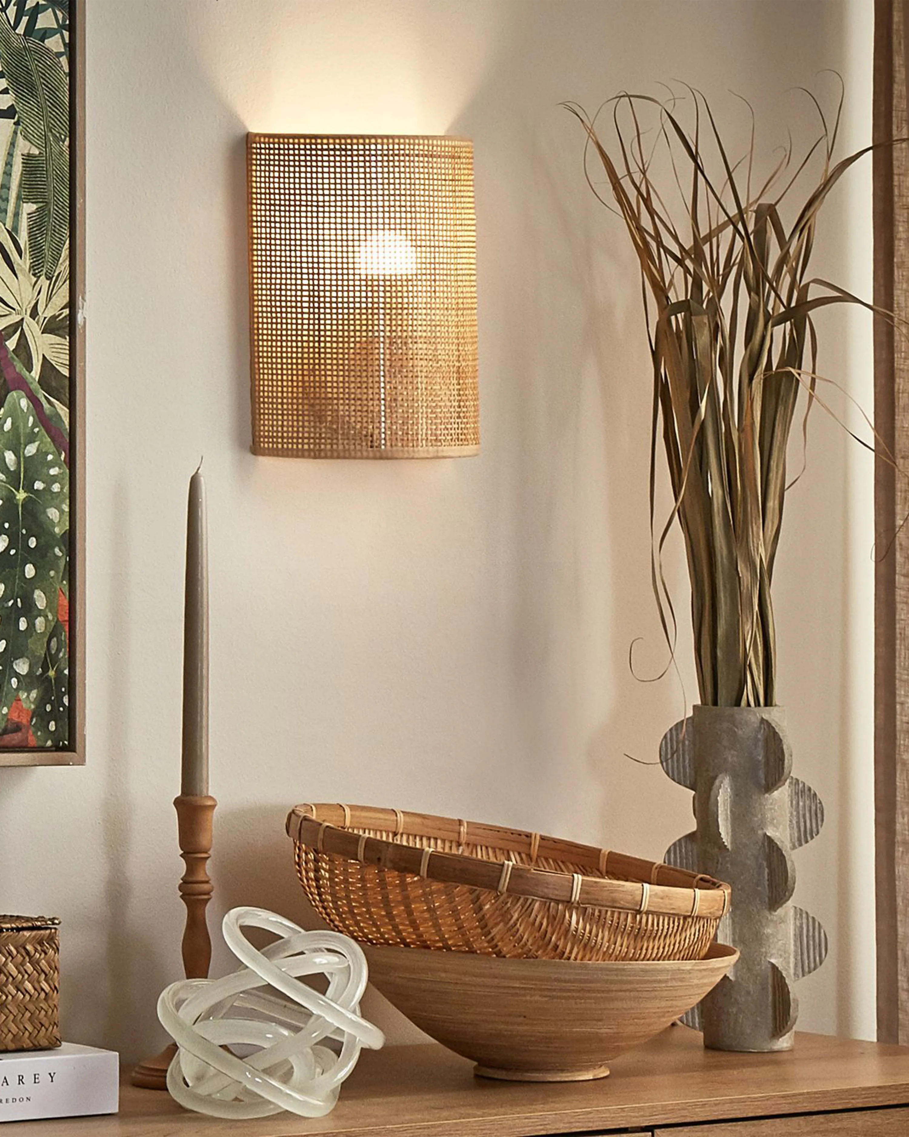 Wandlamp DEMITRIE Rotan Natuurlijk