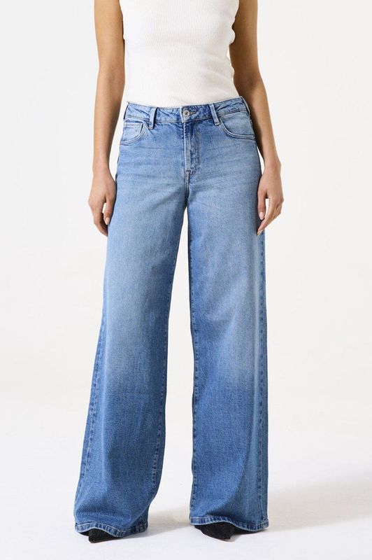 GARCIA - Celia - Jeans - Blauw - Wide Fit - 5-Pocket - High Waist