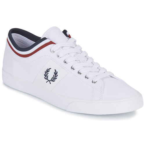 Fred Perry - UNDERSPIN TIPPED CUFF TWILL - Blanc / Marine