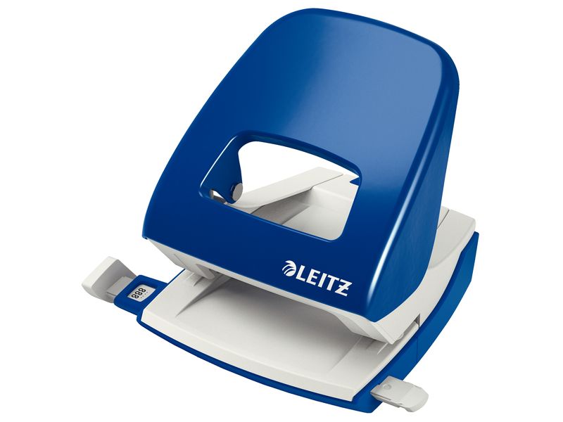 Leitz Locher NeXXt Metall, 30 Blatt, Blau Schwarz, mit Anschlagschiene, Loch 5.5 mm Durchmesser