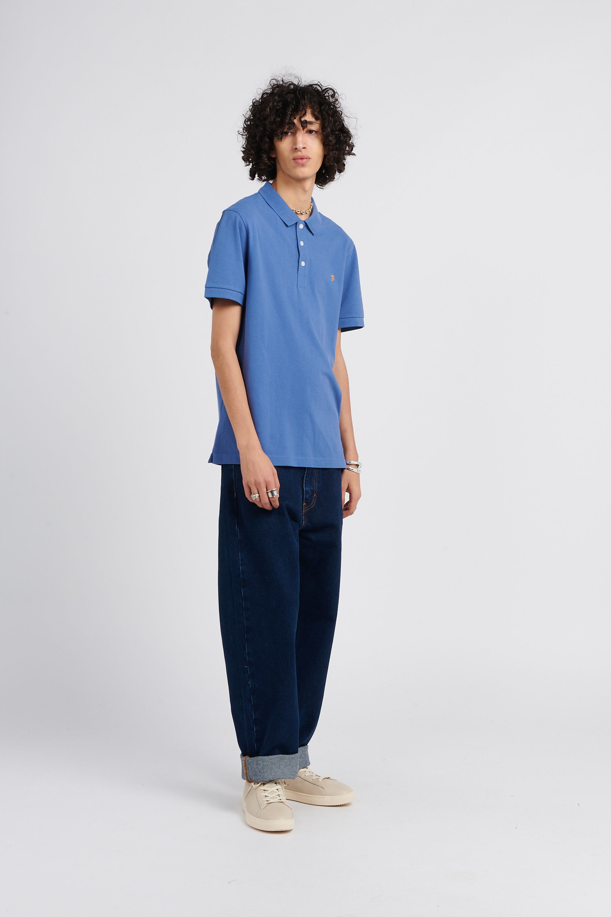 FARAH Polo BLANES SS 447 Bleu