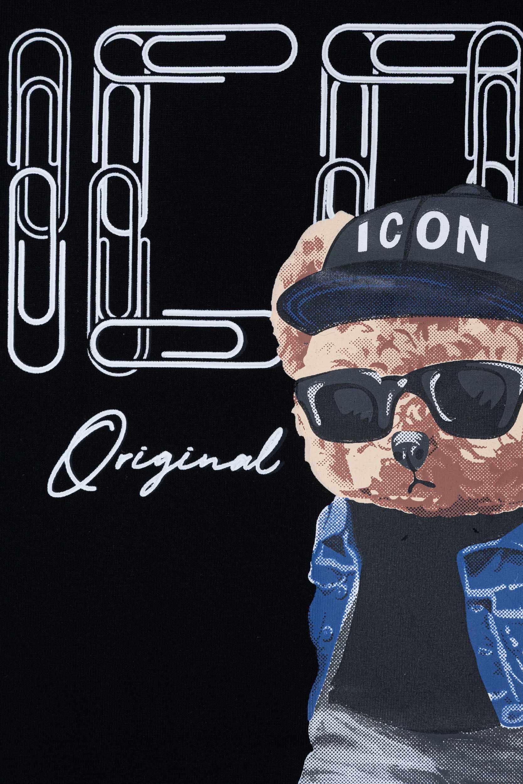 Paperclips icon tee - zwart