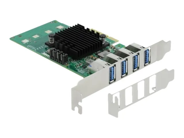 Delock PCI Express x4 Card to 4 x external USB 3.0 Quad Channel - USB-adapter - PCIe 2.0 x4 lavprofil - USB 3.0 x 4
