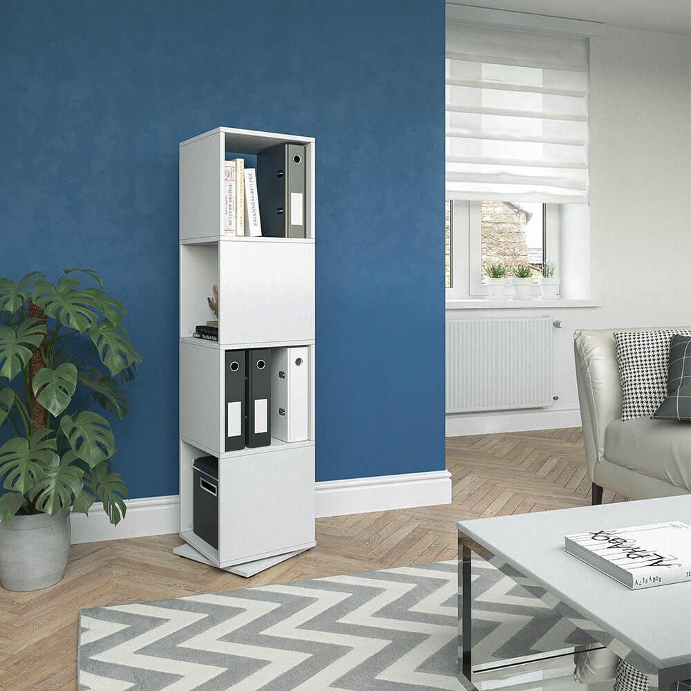 Vicco Drehregal XXL Regal Ordnerregal Büroregal Standregal Akten Schrank Weiß