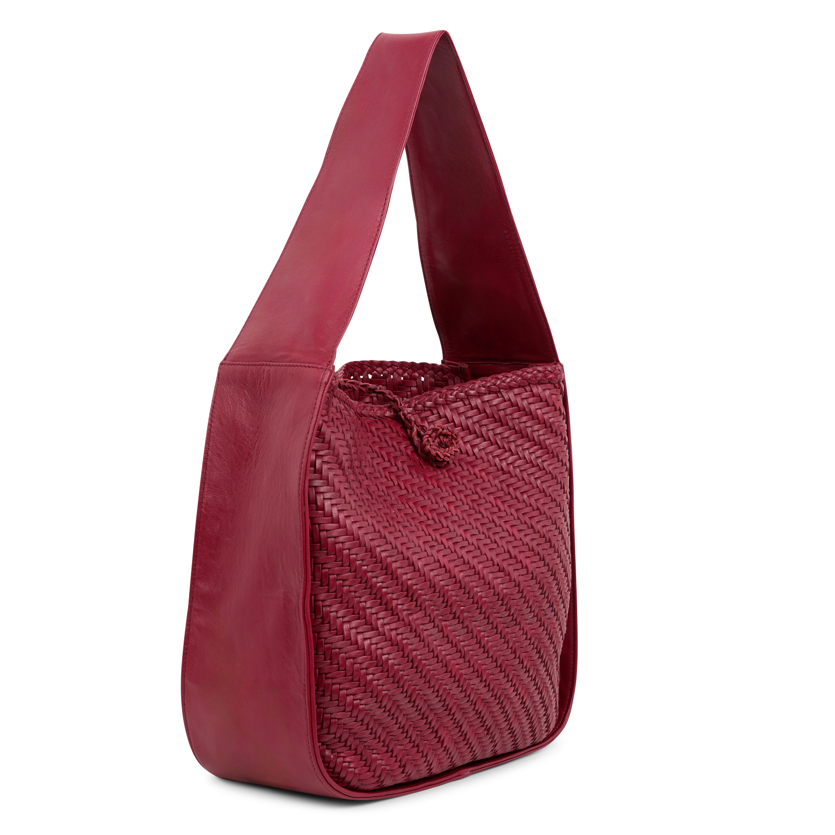 LORINE - Sac épaule tressé en cuir| Rouge