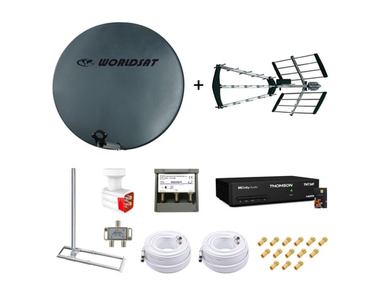OPTEX - Antenne extérieur Kit parabole fibre 75cm + antenne tnt + support toit + lnb q...