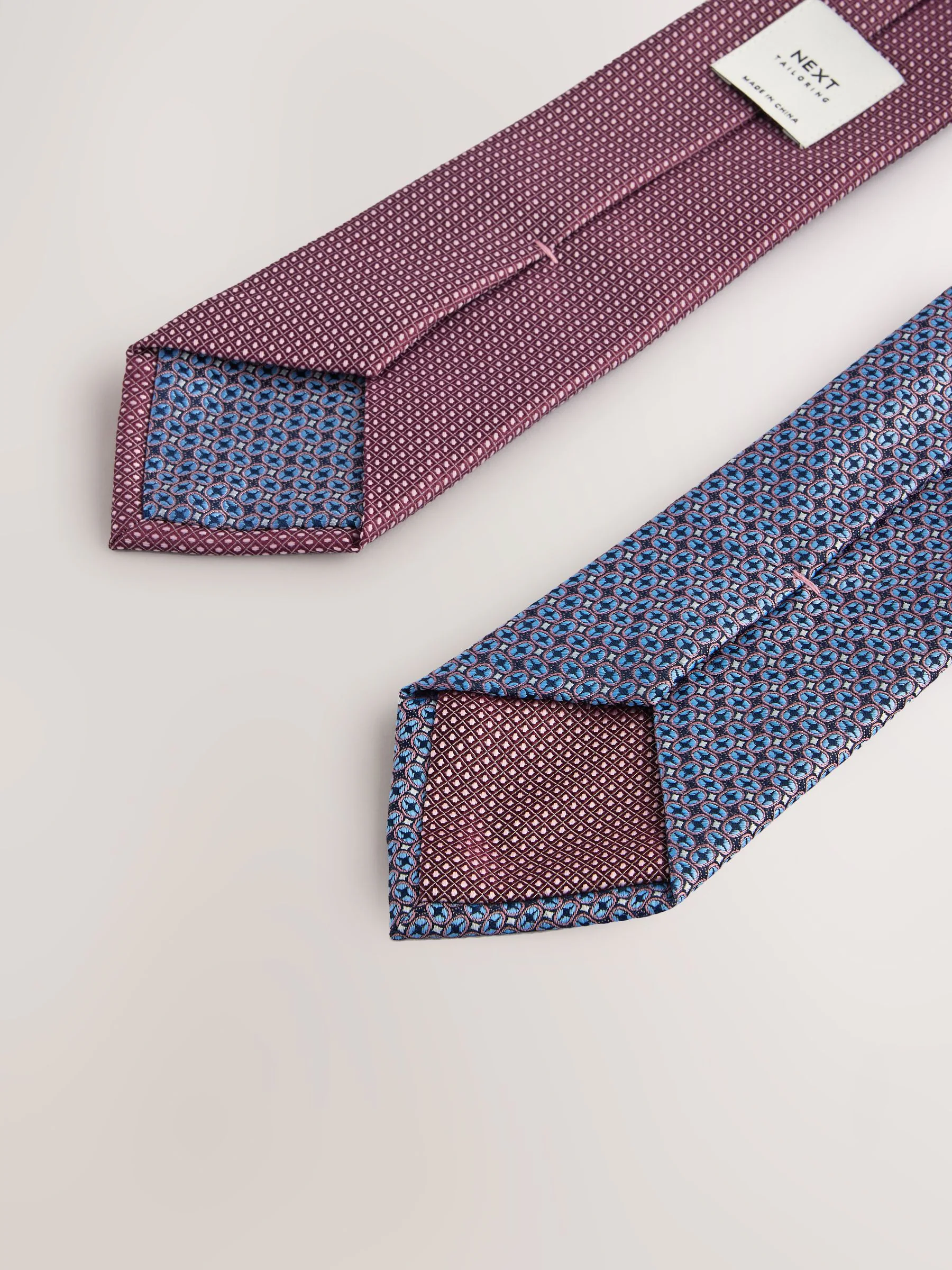 Lichtroze/Lichtblauw - Textured Clip Ties 2 Pack