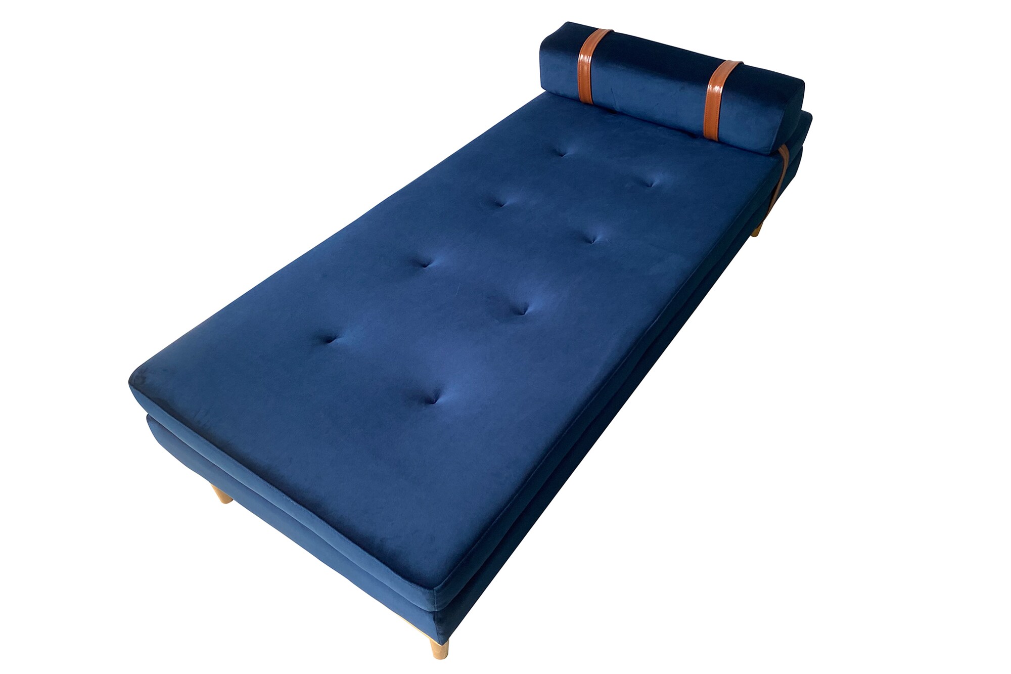 Daybed Samt blau Gästebett Tagesbett Bett Relaxliege Lounge