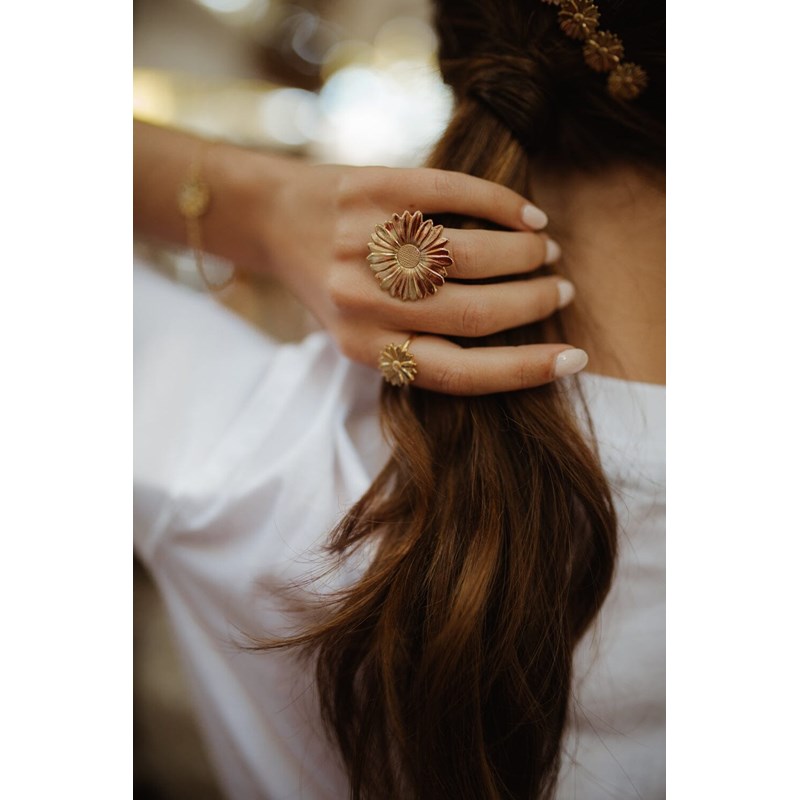 bague fleur doré à l'or fin - MAÏA