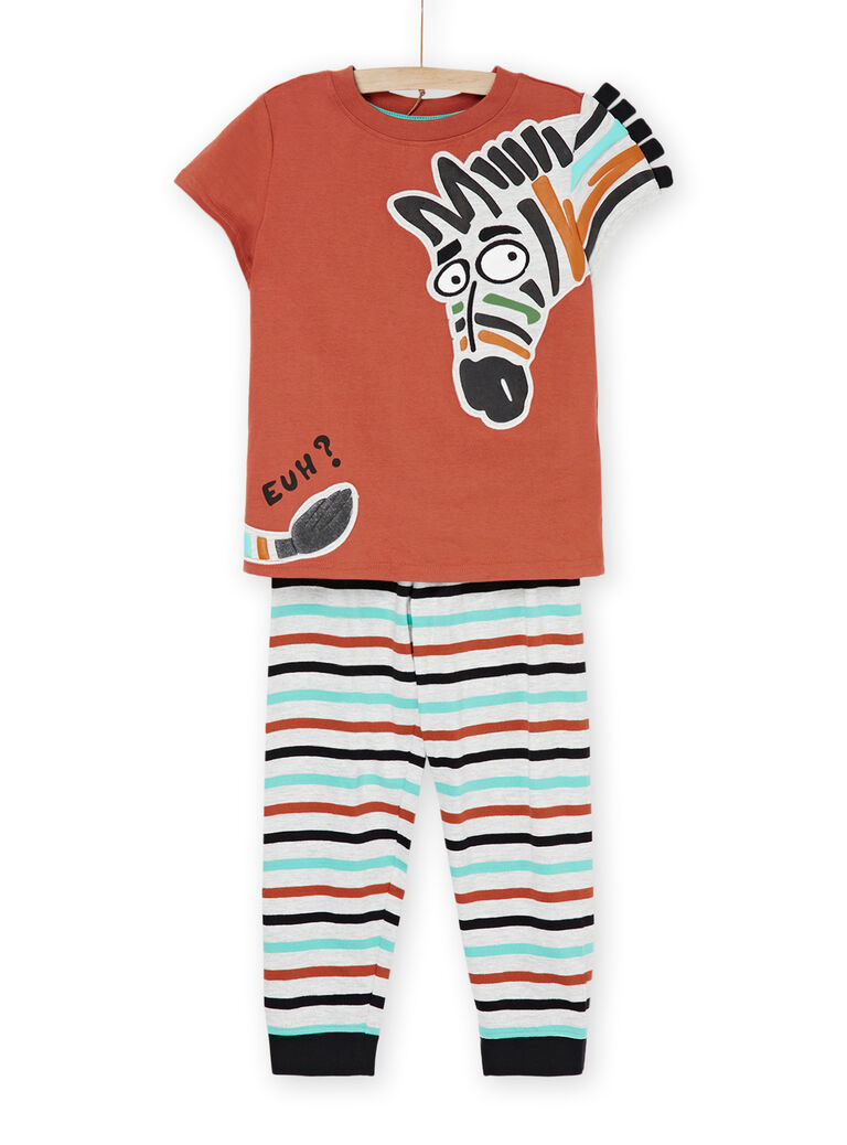 Pyjama terre battue à motif zèbre