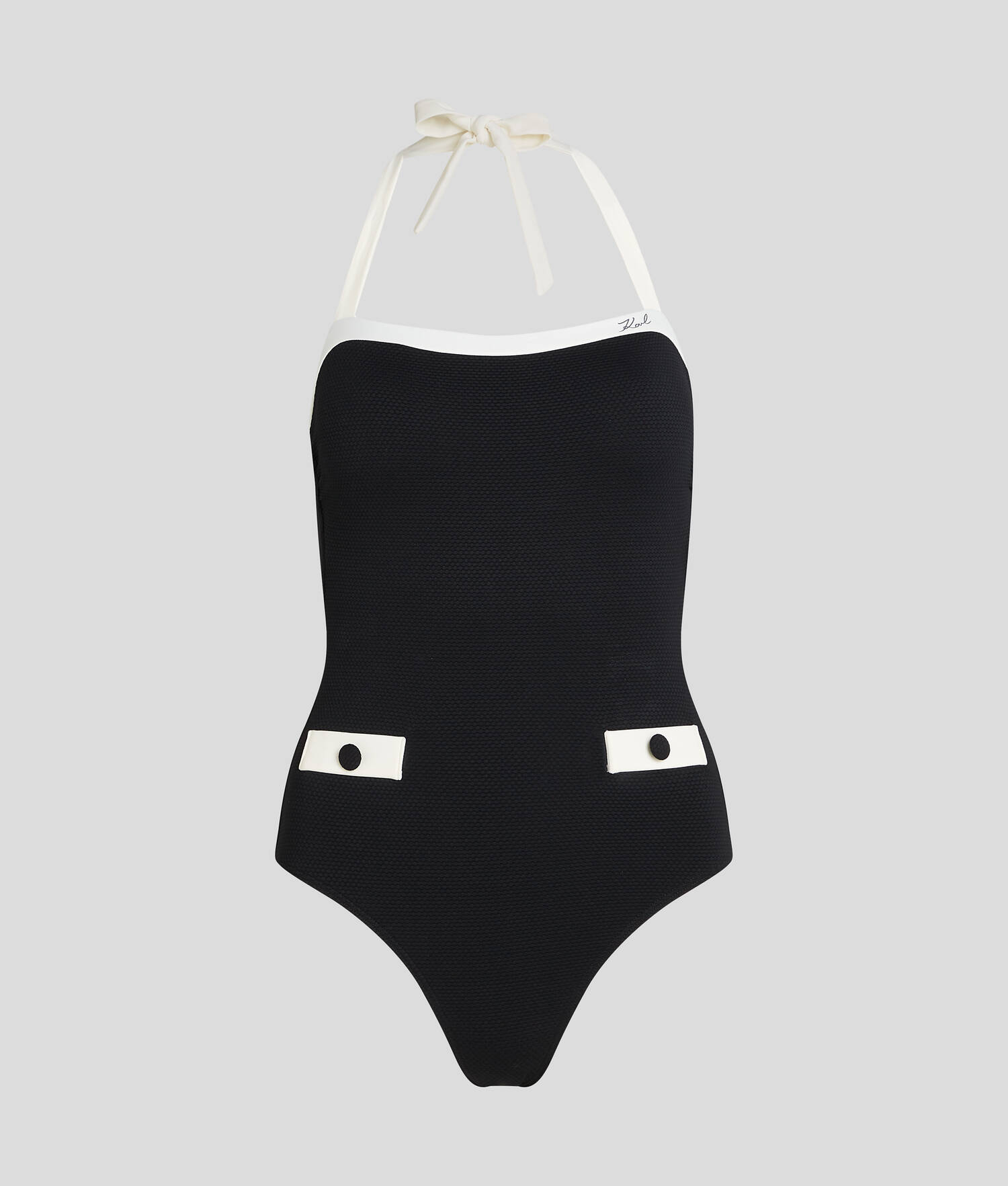 MAILLOT DE BAIN MONOCHROME K/SIGNATURE - Blanc/Noir
