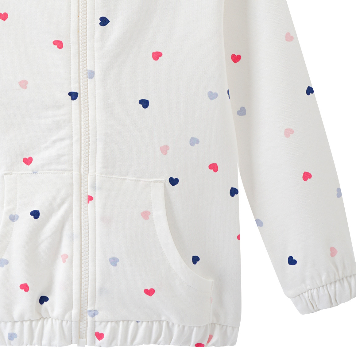 Topolino Mädchen Sweatjacke mit Herzchen-Print weiss