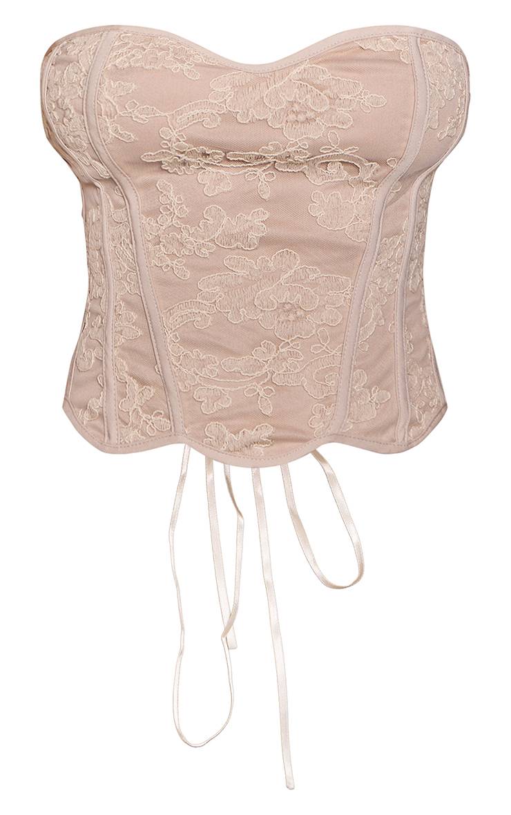 Nude Corset À Dos Lacé Texturé