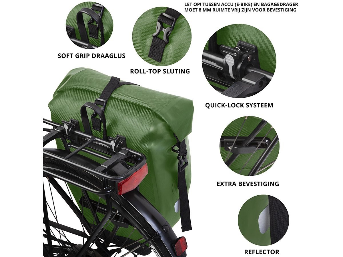 Dutch Mountains 24 liter enkele fietstas - Green