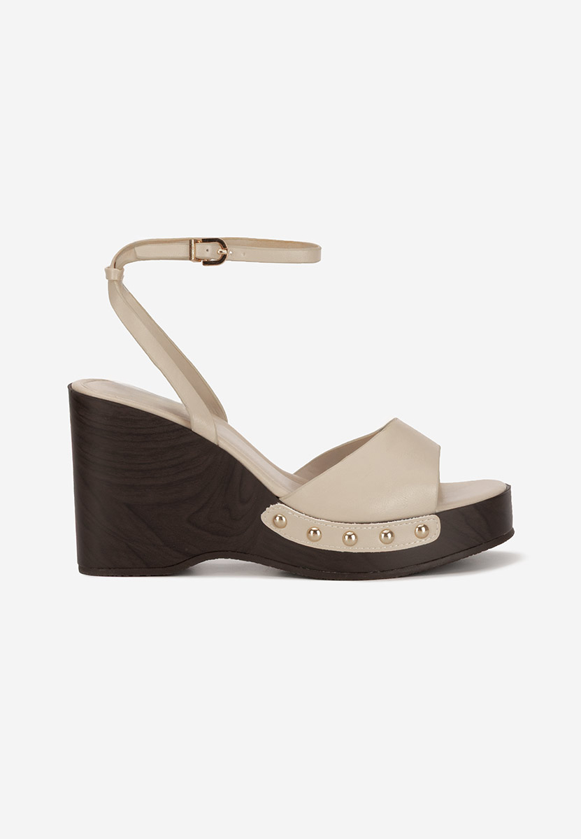 Sandales à plateforme beige Mirya
