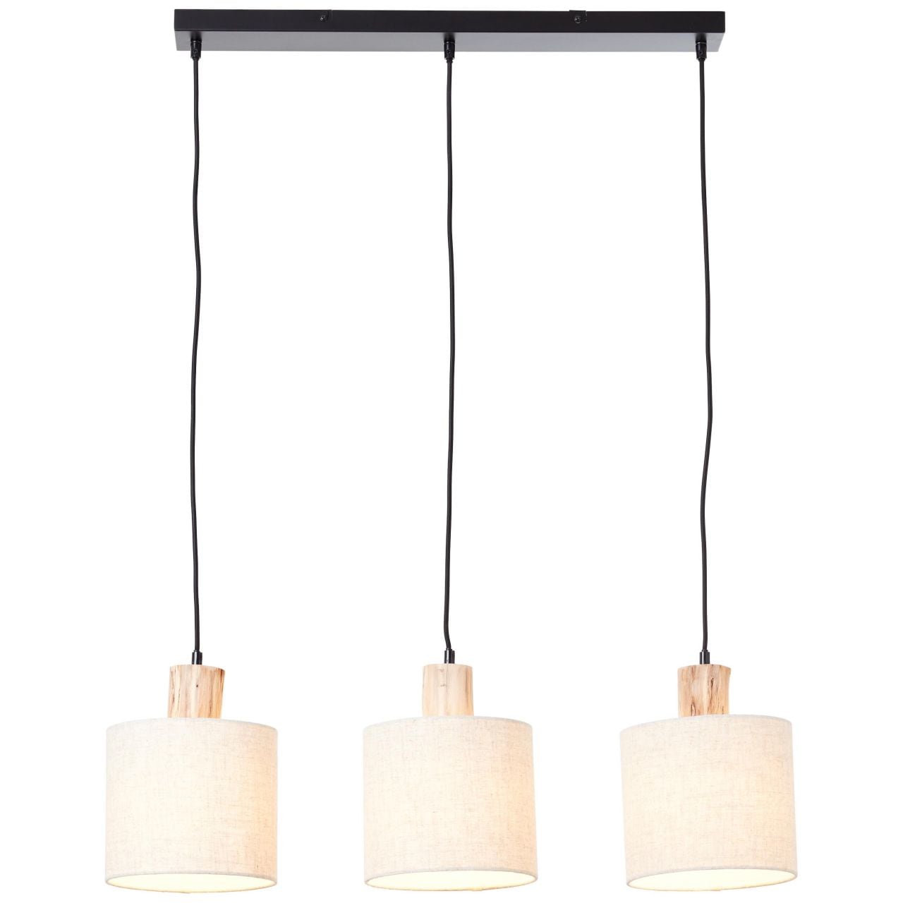 Brilliant Pendelleuchte »Pia« E27 1 Stk. Hängelampe 3flg Balken schwarz/natur