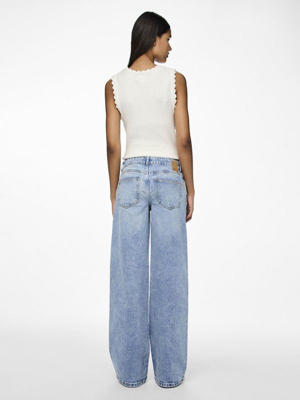PIECES Dames Wide Fit Jeans PCSELMA LW, blauw (light blue denim), 32W x 30L