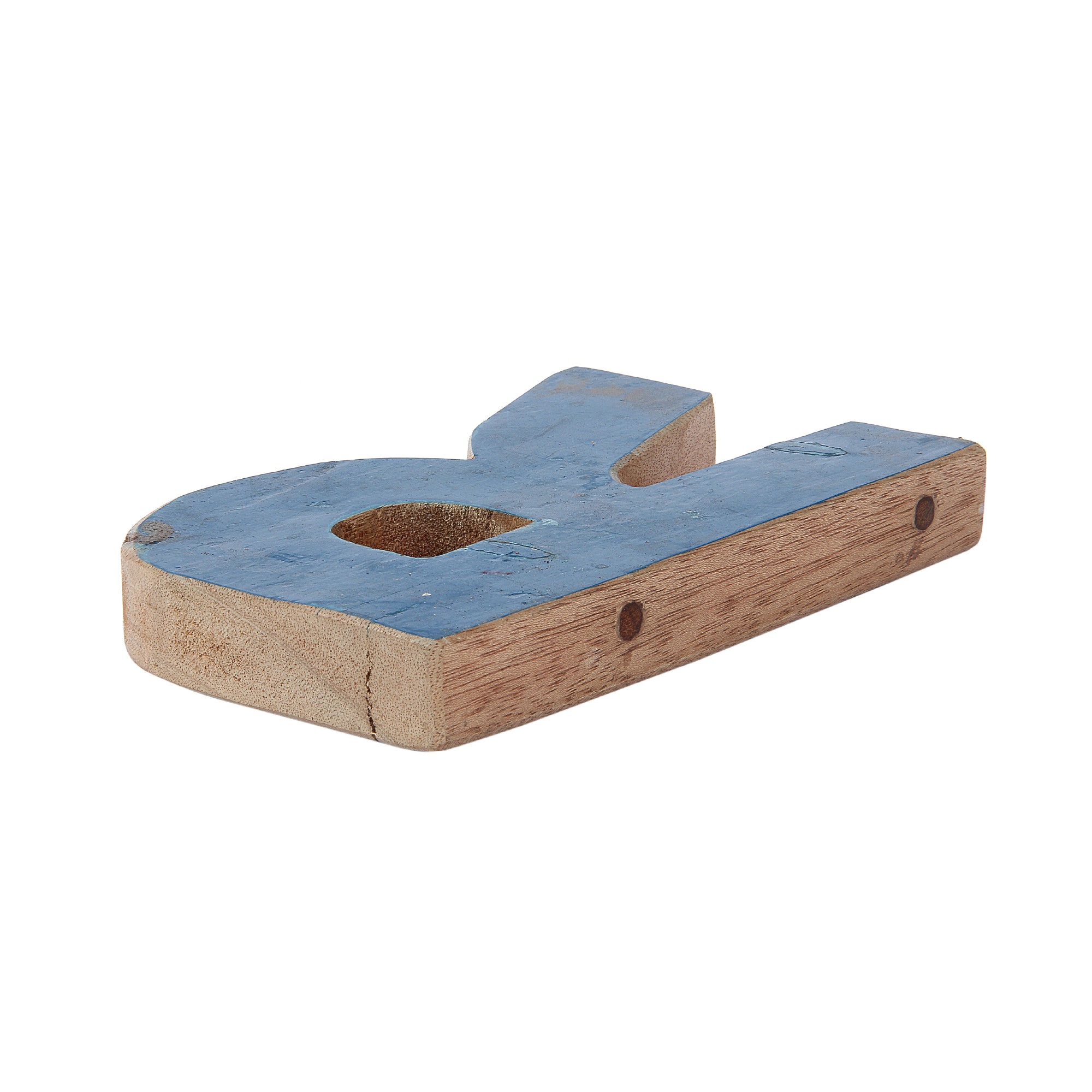 Holzbuchstabe 'R', mehrfarbig, T 2,5 cm, B 13 cm, H 19 cm von fischer's lagerhaus