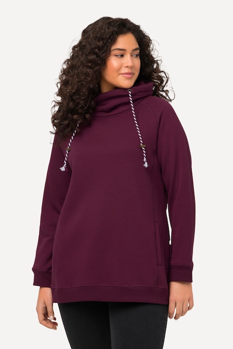 Sweatshirt, weiter Stehkragen, Taschen, Raglan-Langarm
