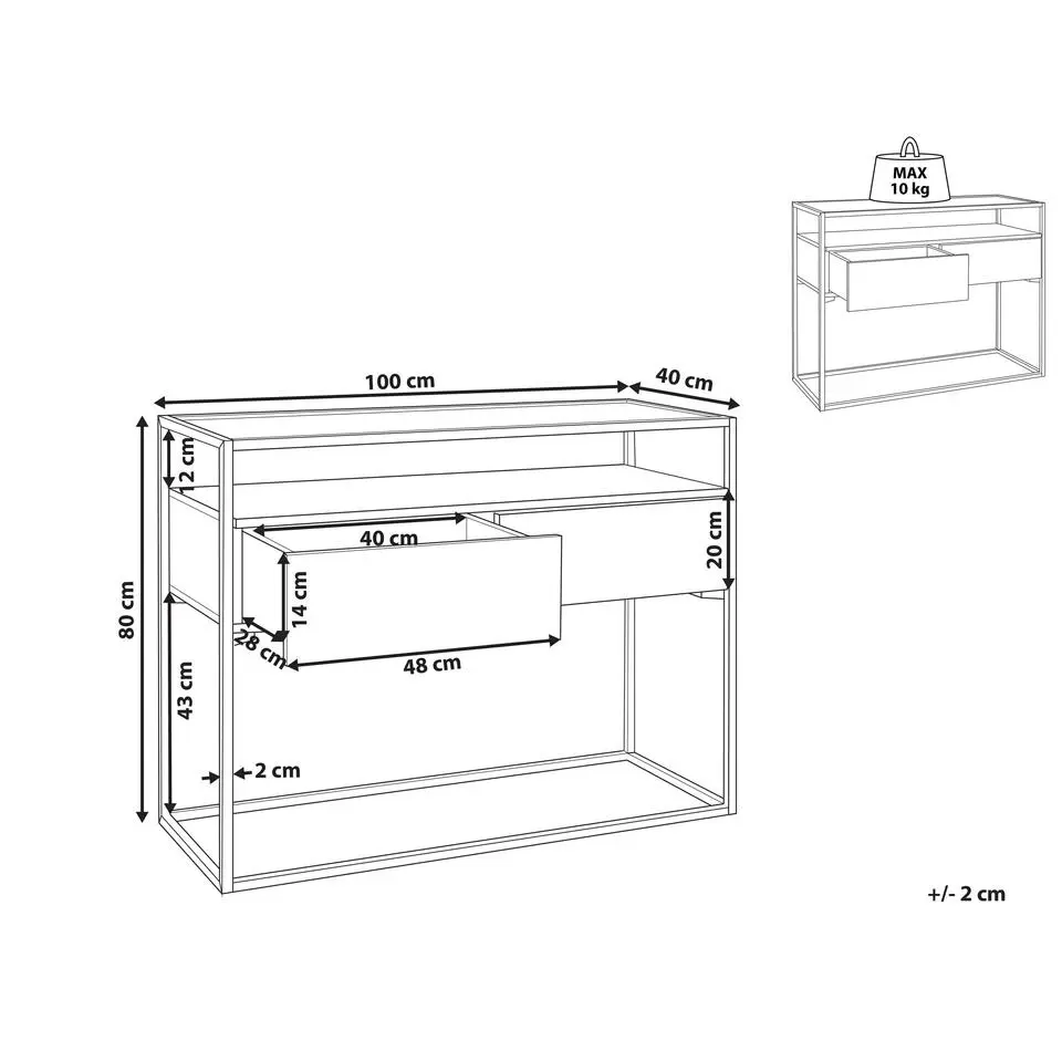 MAUK - Consoletafel - Zwart - MDF