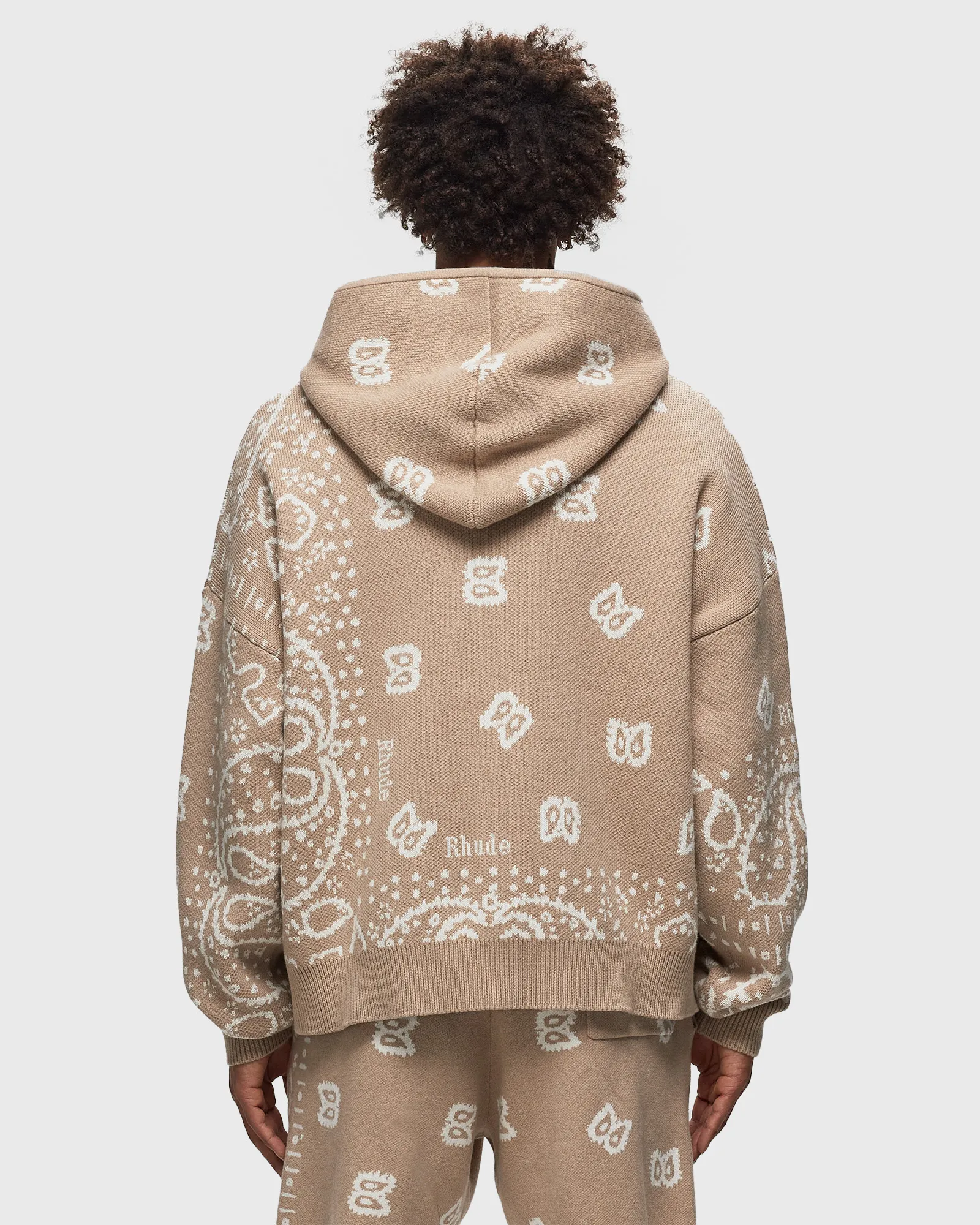 Rhude RHUDE BANDANA KNIT ZIP-UP