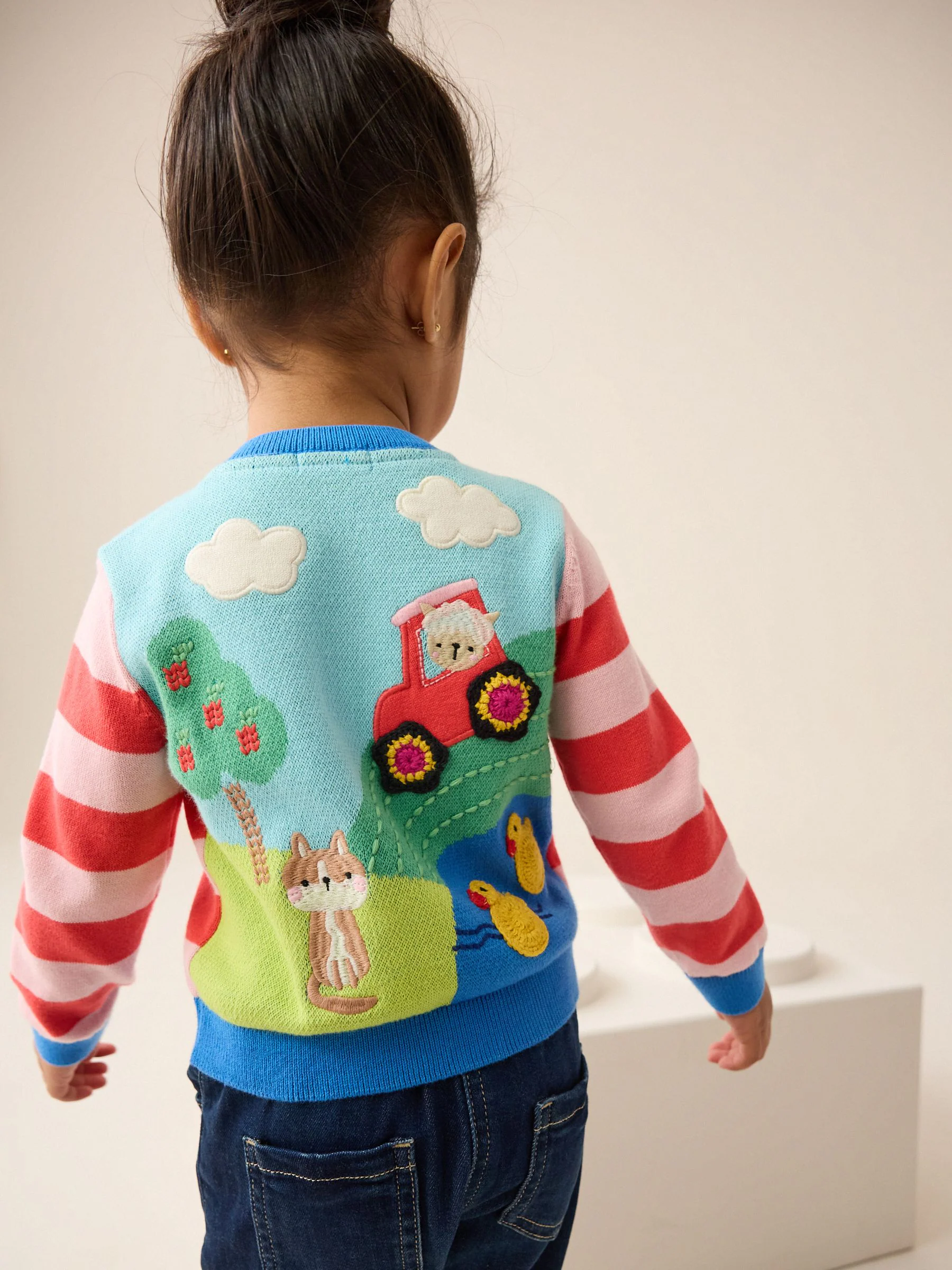 Blauw - Vest met boerderijprint (3mnd-7jr)