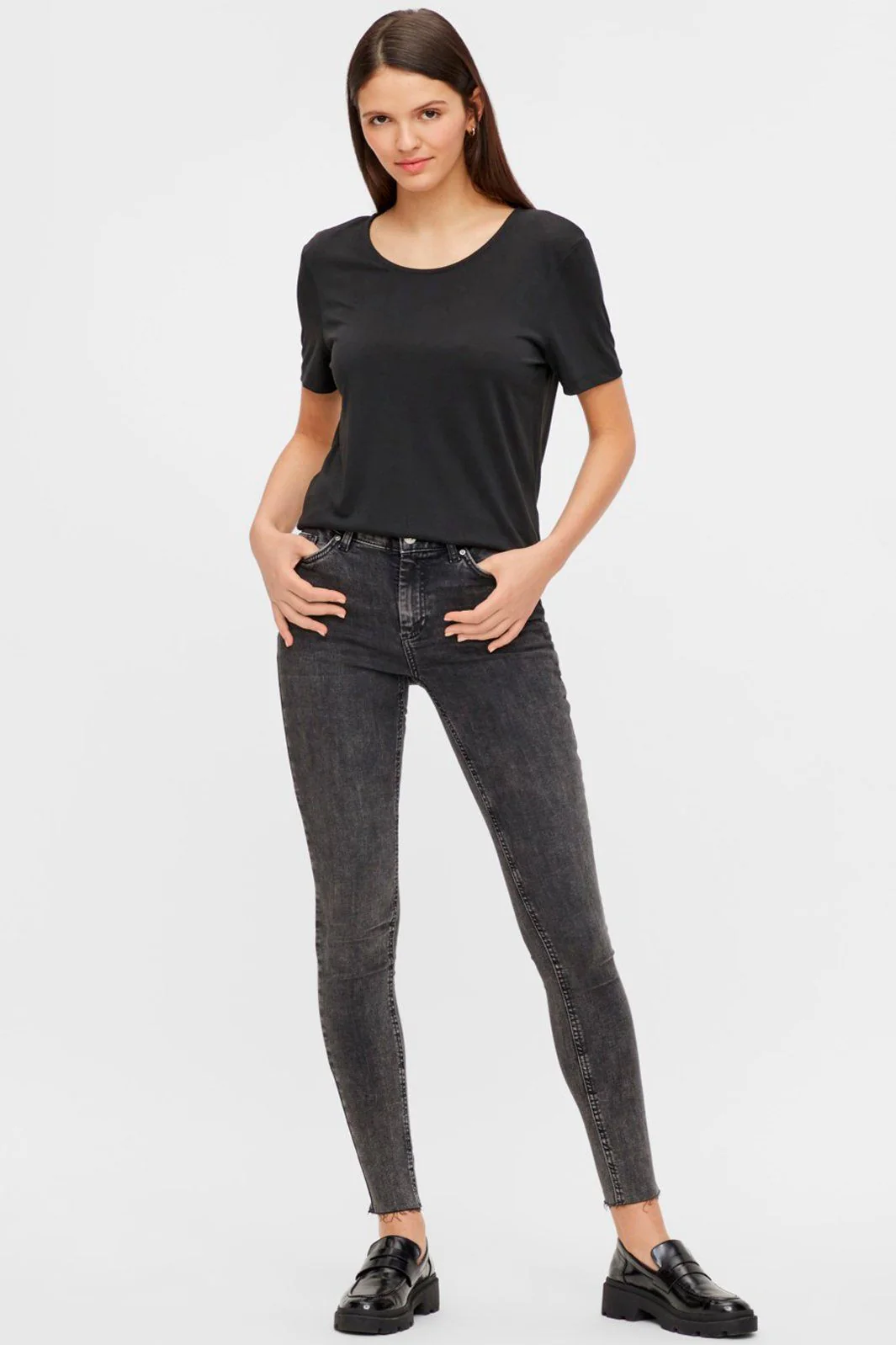 Pieces PcDelly Skn MW RAW Jeans