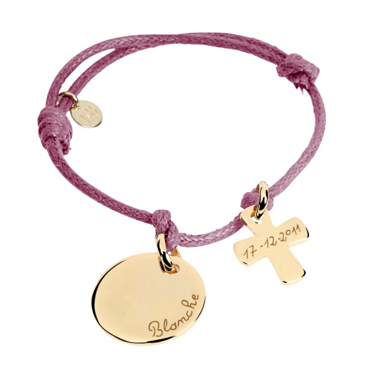Bracelet communion plaqué or 3 microns