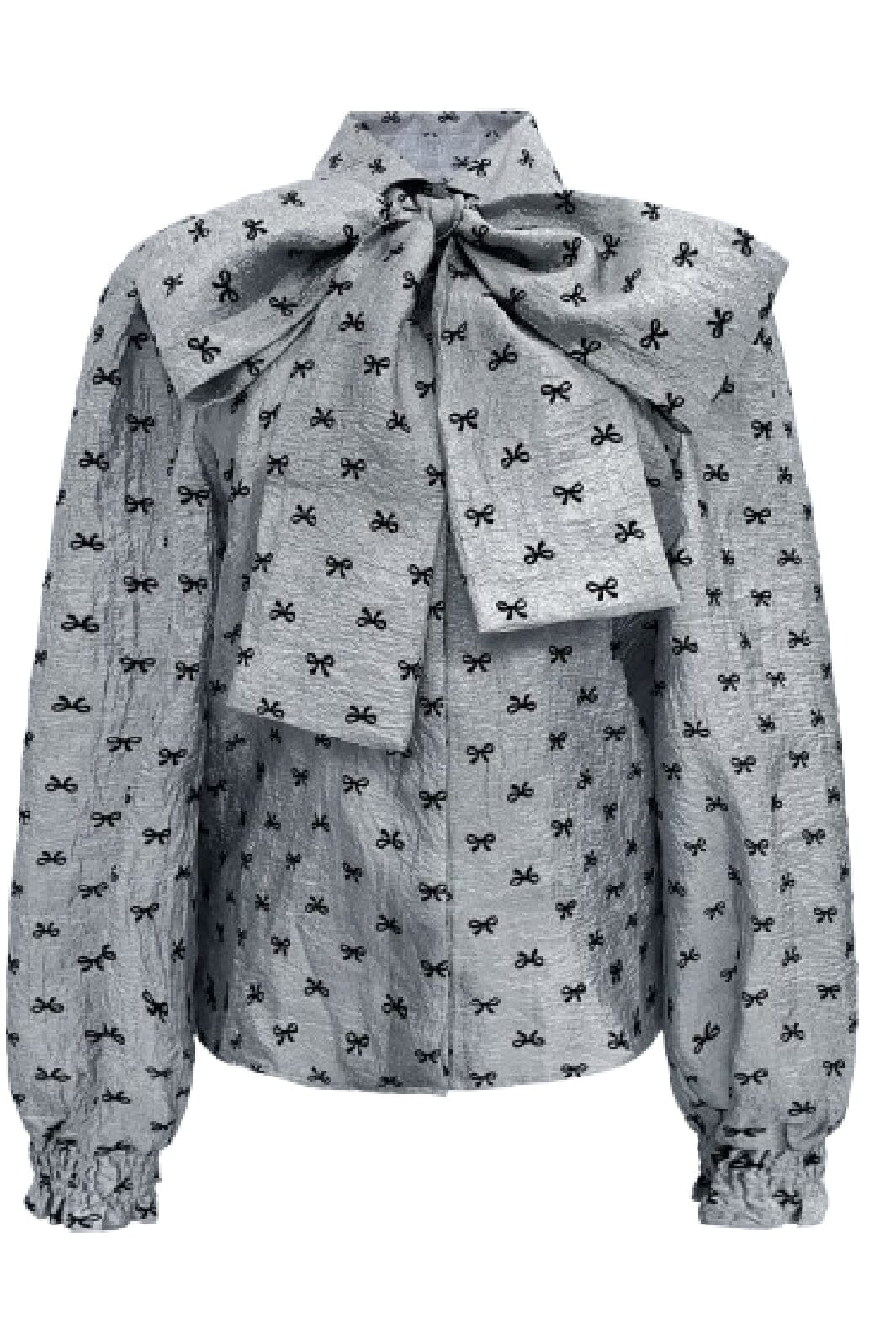 Liberte Elina-Ls-Blouse 21534 grey black bow