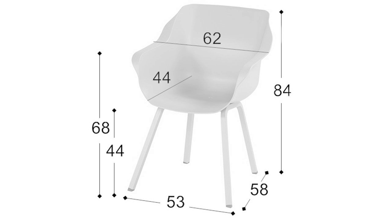 Tuinstoel Royal White 11.680.003 Sophie Element B62 x D58 x H84 cm