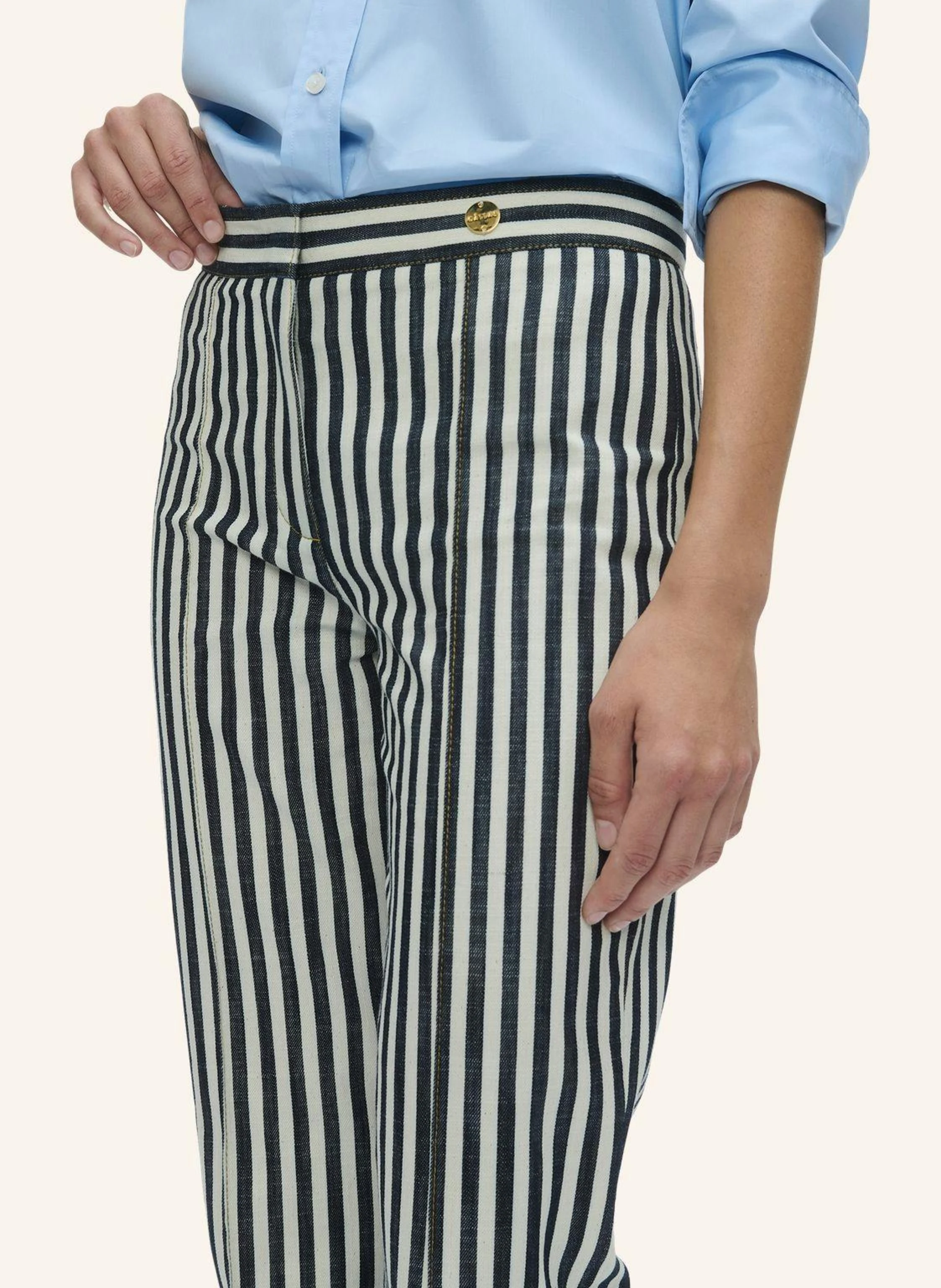 CÂLLAS MILANO LOLA Marlenehose in Gestreiftem Denim