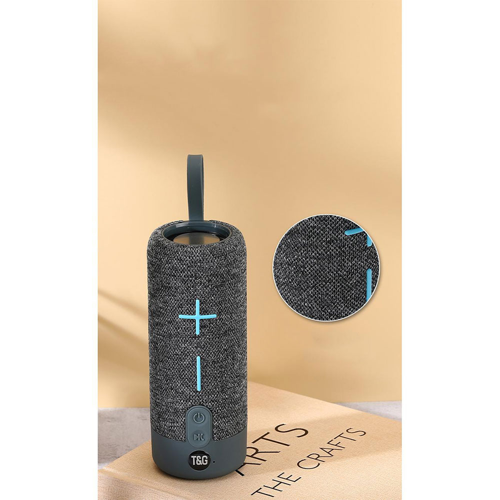 (1200mAh) 360° Bluetooth 5.0 Lautsprecher Spritzwasserfest (IPX5) UKW Radio / Aux In / USB A / Micro SD Kartenslot   Handschlaufe - Rot