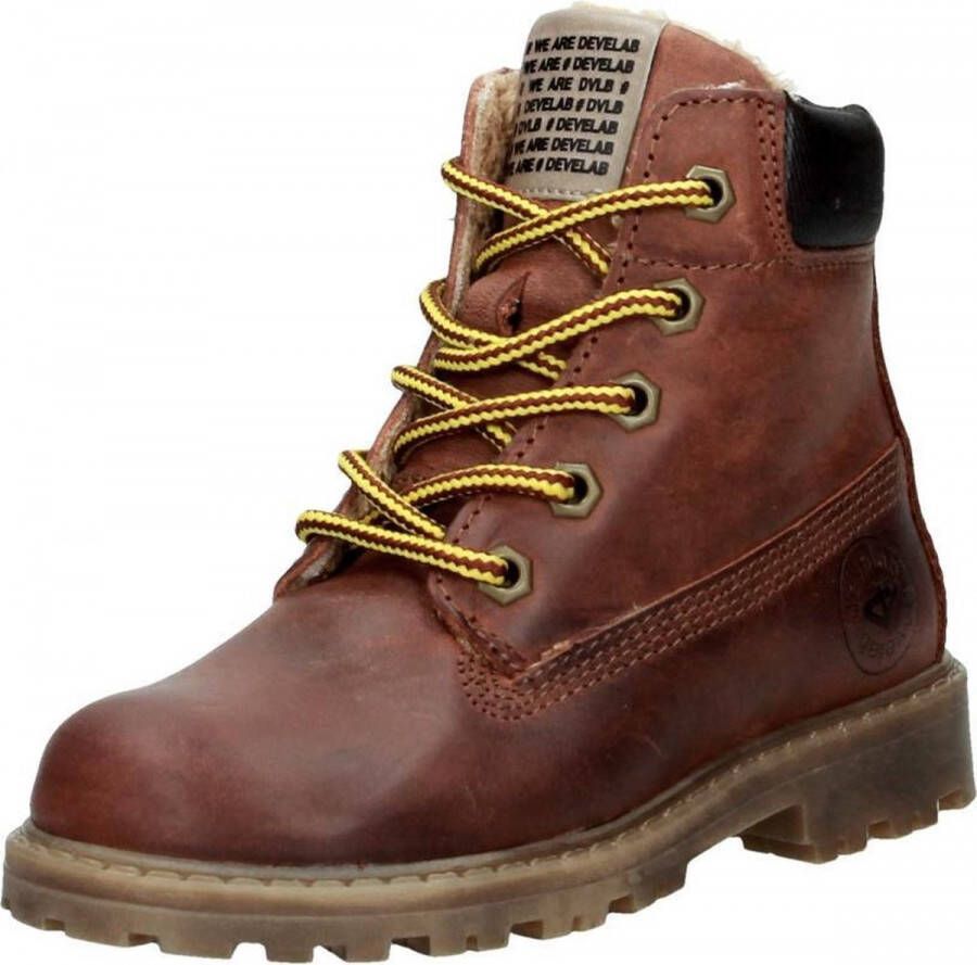 Develab 41073 Veterboots Laarzen Met Veters Jongens Cognac