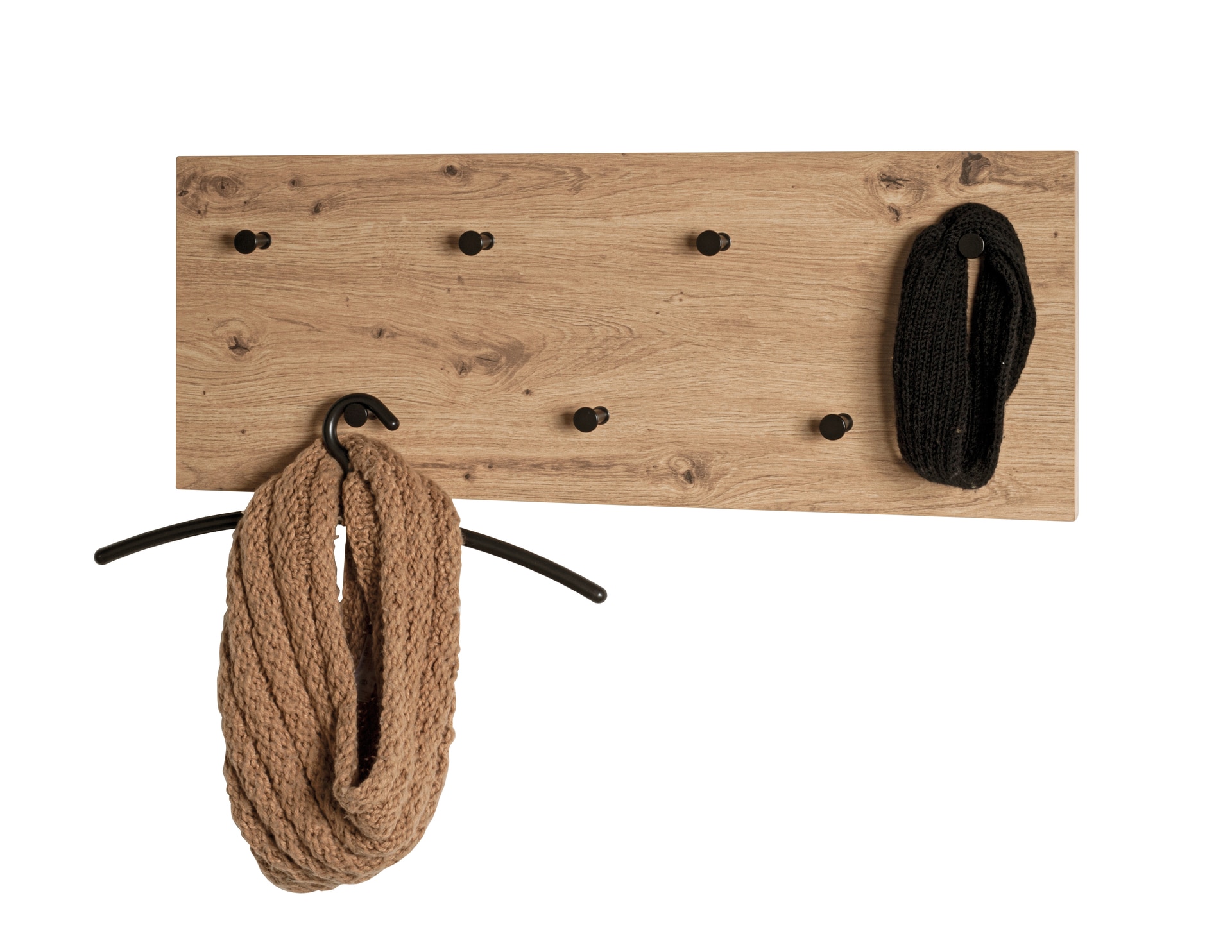 Wandgarderobe 80 x 30 cm Eiche-Dekor/schwarz