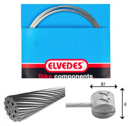 Câble de Frein Elvedes 2250mm 1x19 fils Stainless Ø1 5mm Tête en T Ø7x6mm