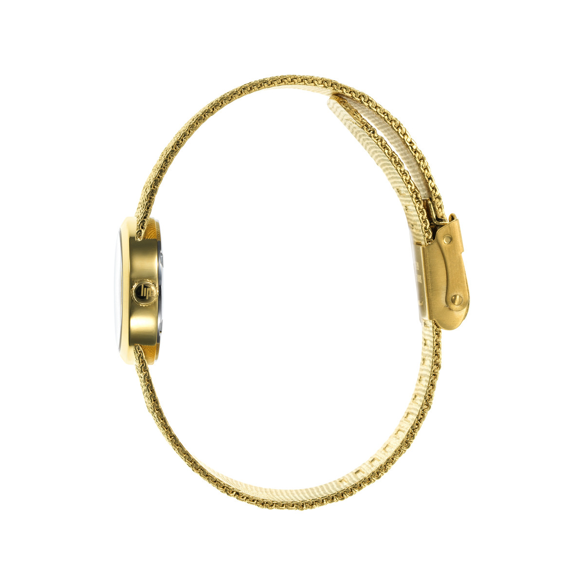Montre LIP femme bracelet métal doré